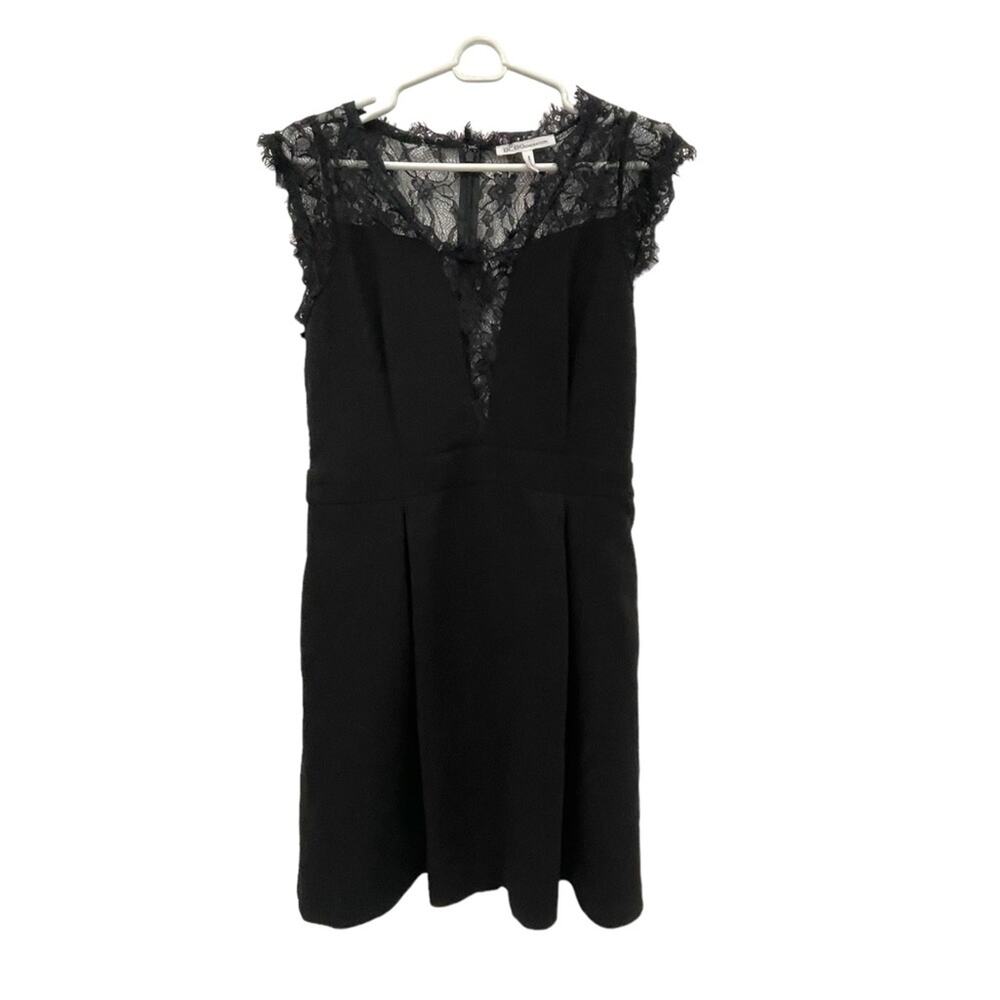 BCBGeneration Black Lace Cut Out Fit and Flare Knee Length Dress Size 8
